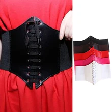 Cinturones anchos de corsé para mujer, cinturones de Cuerpo Adelgazante de cuero Pu, elásticos, 1 pieza
