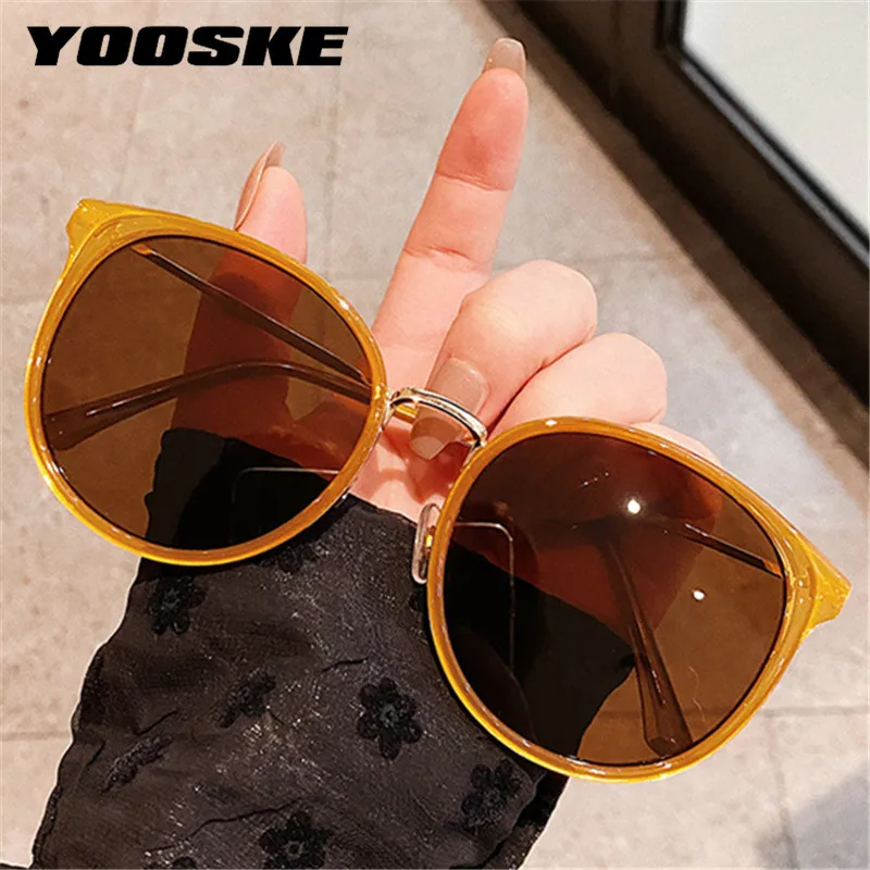 

YOOSKE Round Sunglasses For Women Vintage Matal Frame Sun Glasses Fashionable Eyeglasses Anti UV Shade Sunglass Eyewear