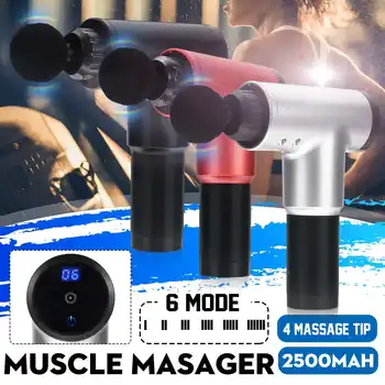 

Kifit Digital Touch Display Electric Muscle Massager 2500mAh Rechargeable Vibration Pain Relief Reduce Fatigue Tool with 4 Heads