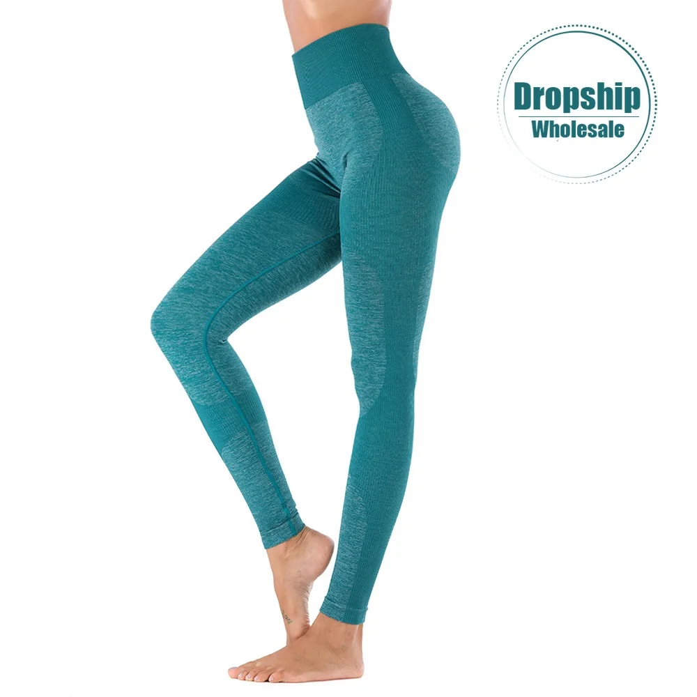 

2019 Solid High Waist Yoga Pants for Women Fitness Seamless Sexy Tights Gym Running Long Leggings Sport Elastic Tummy Control