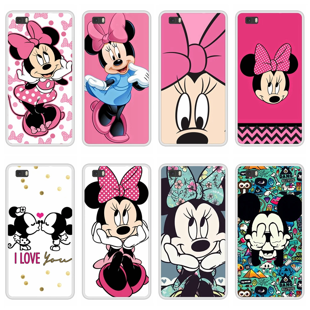 Case for Huawei P8 P 8 Lite Soft Silicone TPU Mickey Minnie Painted Cover Coque ALE L21 Phone |