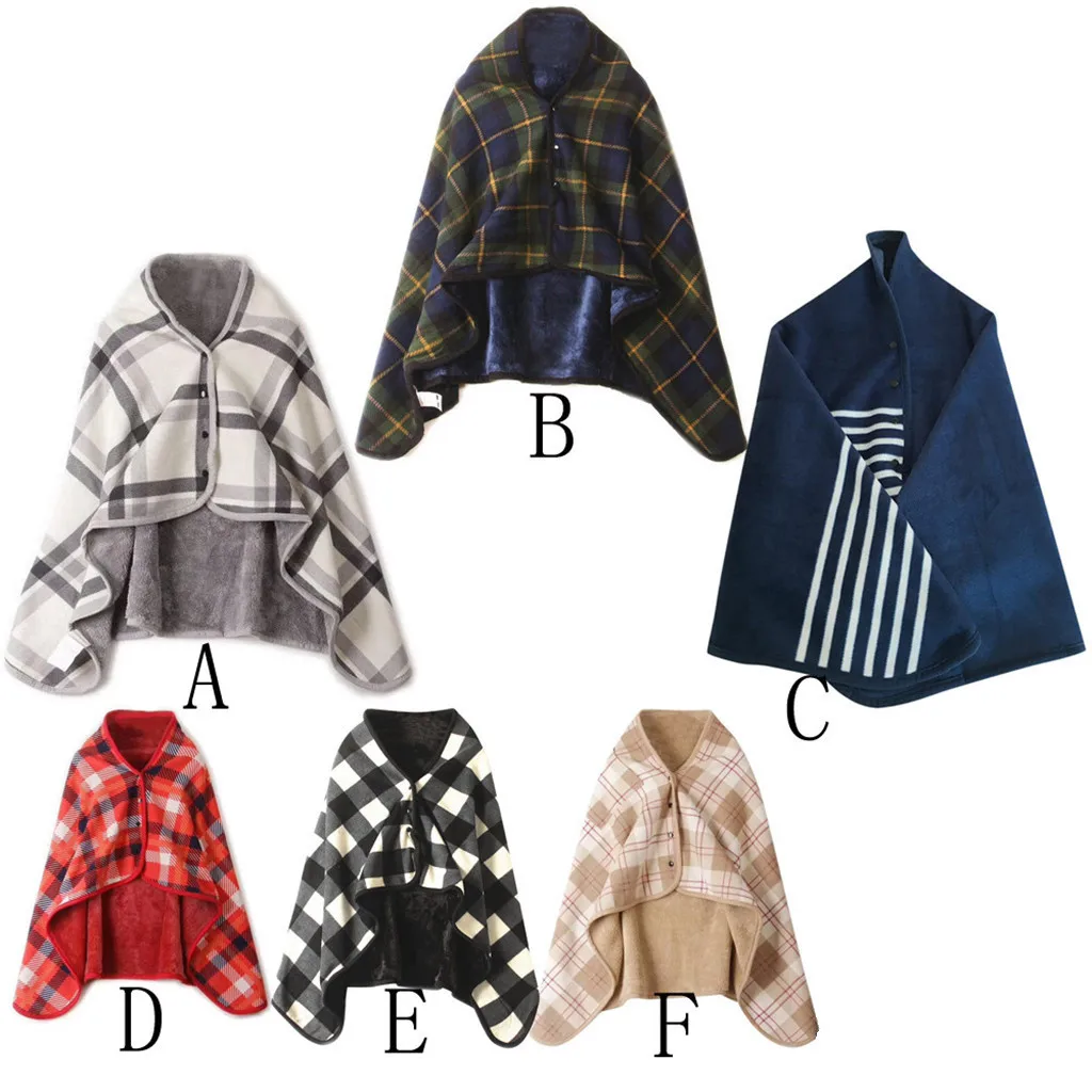 Одеяло OUNEED женский многофункциональный двухслойный клетчатый шарф накидка шаль