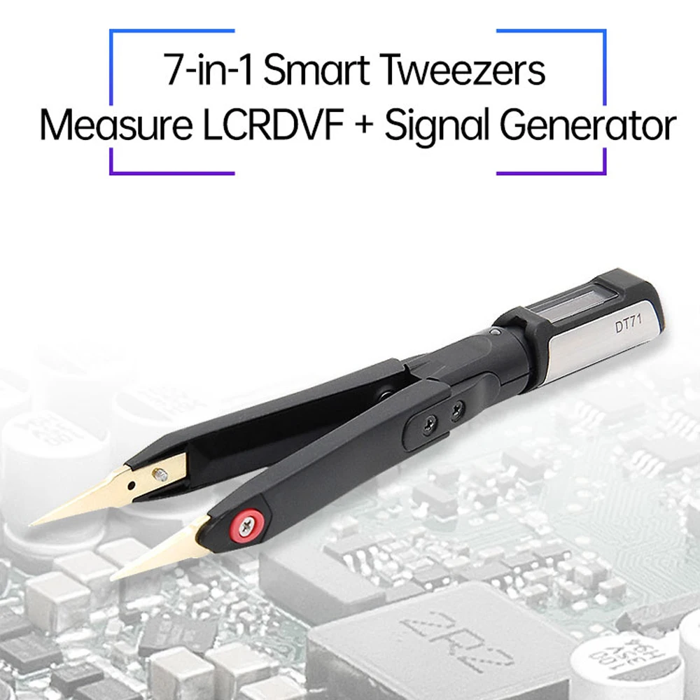

DT71 Portable Multifunction Digital Smart Tweezers Resistance Capacitance Inductance Voltage Frequency Meter Debugging Tool