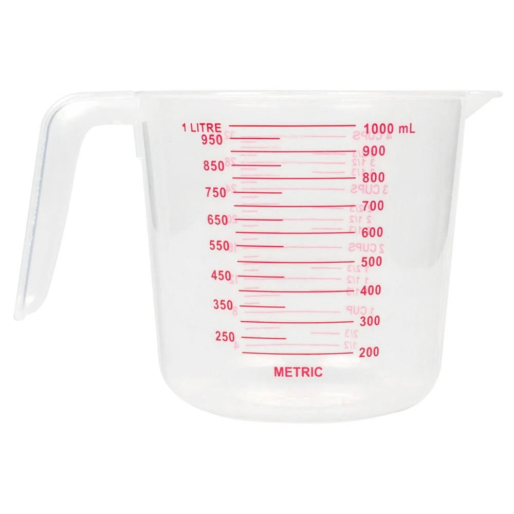 2pcs 1L Plastic Measuring Cup Clear Scale Kitchen Measuring Tools Bakery Bakeware Liquid Measure Container