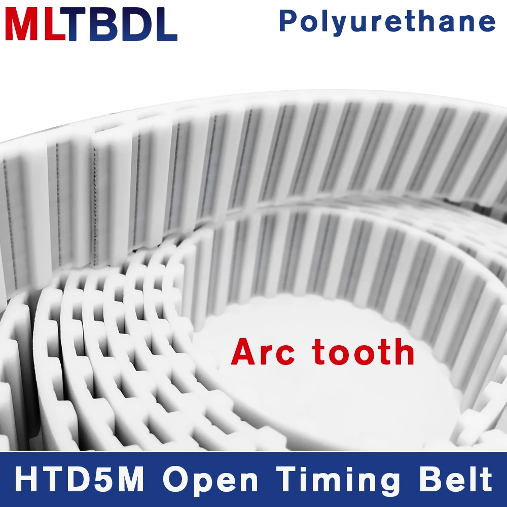 HTD5M 타이밍 벨트 폭 10M, 15/20/30/40mm, 스틸 코어가 있는 흰색 검정색 PU 폴리우레탄, HTD 5M 개방형 동기 풀리