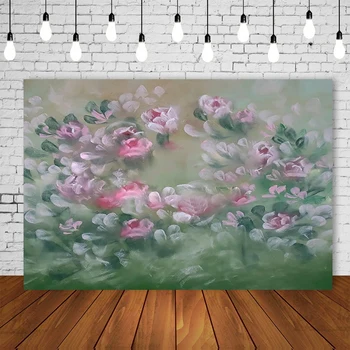 

Pink hand painted flowers photography backdrops text photo backdrop photographic background photocall party decorations 1130