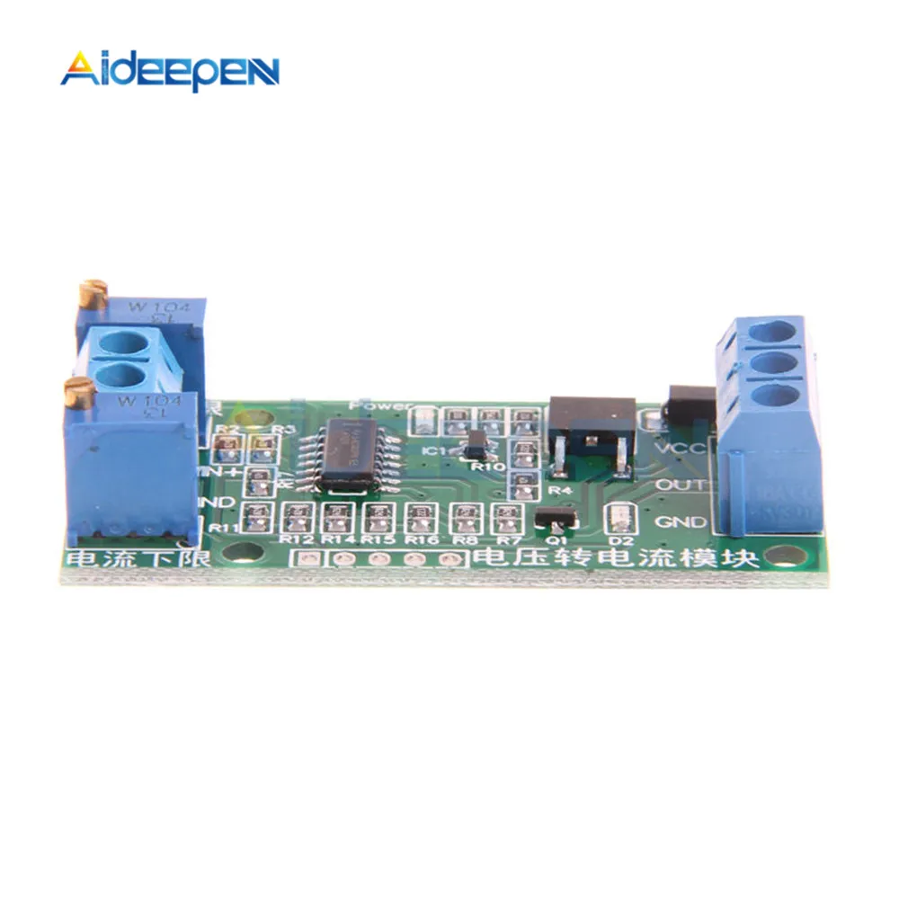 Current Voltage Module 2.5V 3.3V 5V 10V 15V 24V to 4-20mA 0-20mA DC 12V-24V Voltage to Current Module Transmitter Linear Conversion Signal Converter