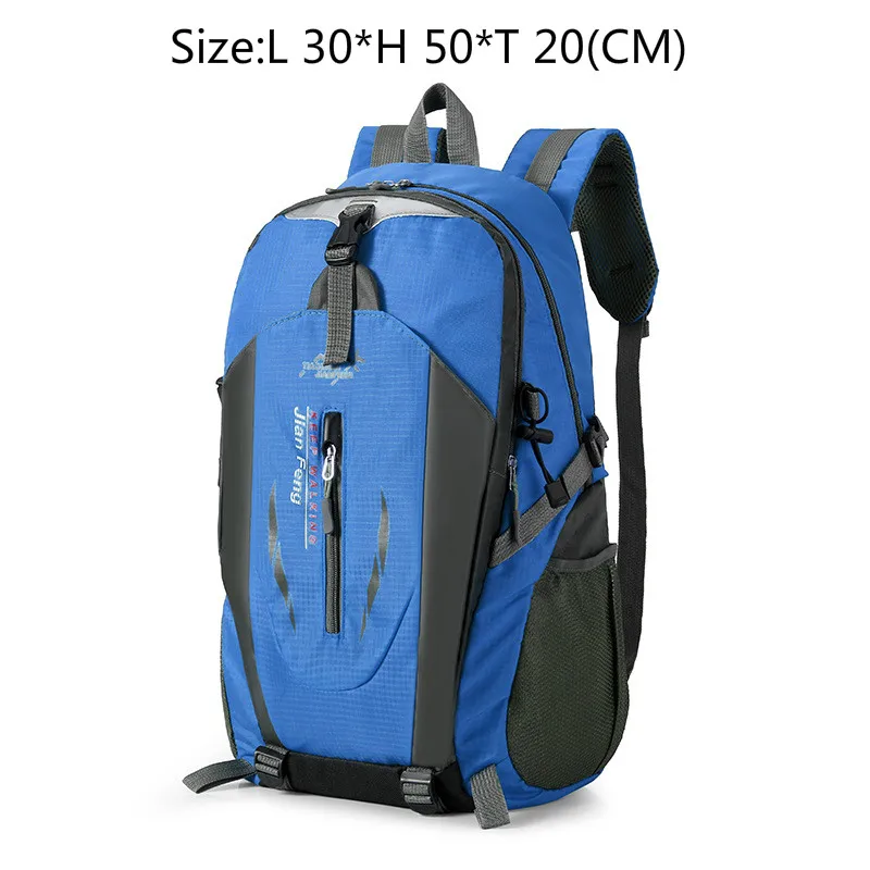 Men's 80L Large Waterproof Climbing Hiking Backpack Camping Mountaineering Backpack Sport Outdoor Rucksack Bag - Цвет: Blue-40L