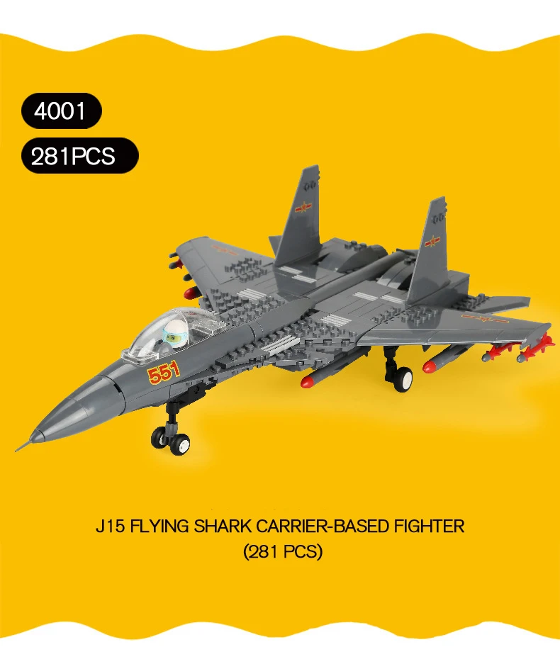 Militar J15 Carrier-baseado em MOC Lutador Modelo