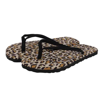 

Women's Leopard print flip-flops Flat Slippers summer casual round head solid color leopard print beach flat sandals flip-flops