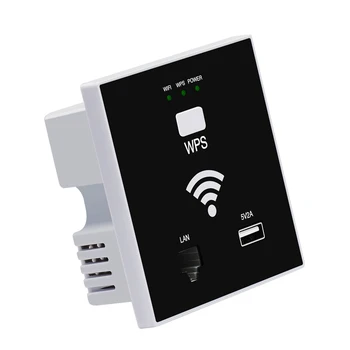 

Wall Wifi Router 300Mbps Access Point Wireless Socket Ap With Rj45 Usb Wps Encryption For Home Hotel Project Support Ac Ma