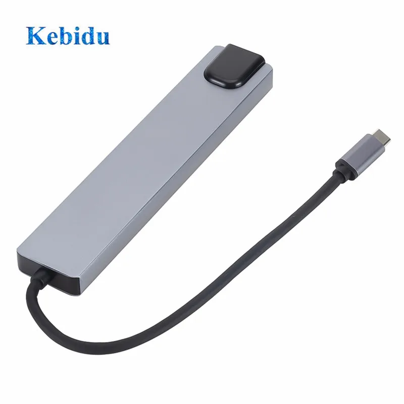 KEBIDU 4K USB C концентратор Rj45 Lan адаптер 8 в 1 концентратор USB Type C Hdmi Поддержка SD/TF кард-ридер USB-C PD для MacBook Pro 3,1 разветвитель