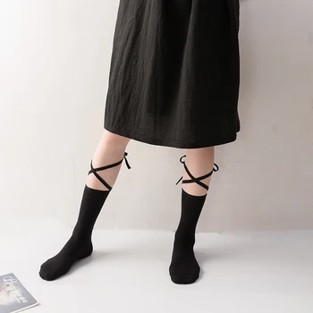 

Fashion Socks Simple Bandage Socks Women Trendy Socks Casual Funny Socks Female Cross Suspender Personalized Calf Mid Tube Socks