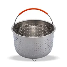 Thicken Deepening Multi-function Stainless Steel Basket Fruit Plug-in Silicone Handle Pressure Cooker Steam Basket
