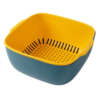 

Household Kitchen Double-Layer Vegetable Drain Basket Washing Vegetables Fruits Fast Drain Storage Basket Kitchen Tools LBS