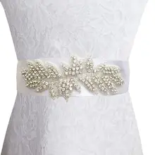 Вышитый бисером пояс свадебный пояс из слоновой кости пояс стразы аппликация элегантное вечернее платье для женщин Кристалл Аппликация для Clothes-M1120