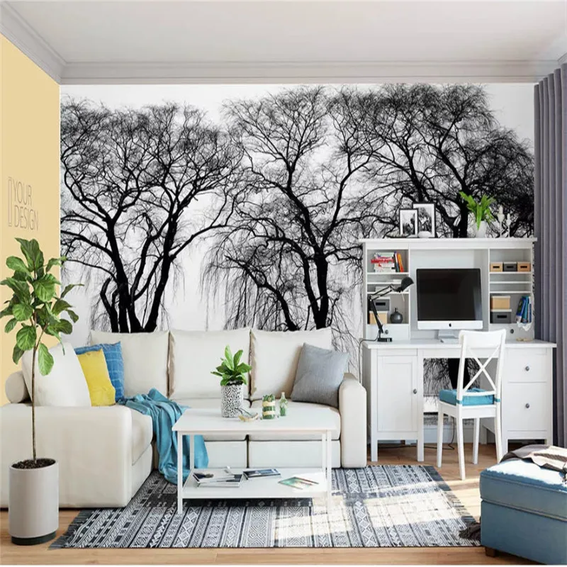 3D фото обои природа пейзаж парк три большие деревья красивые фрески для гостиной спальни обустройство дома обои 3D