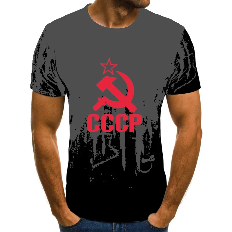 Дошкольного возраста футболка Zomer Cccp русские 3d футболки Mannen СССР Sovjet unie
