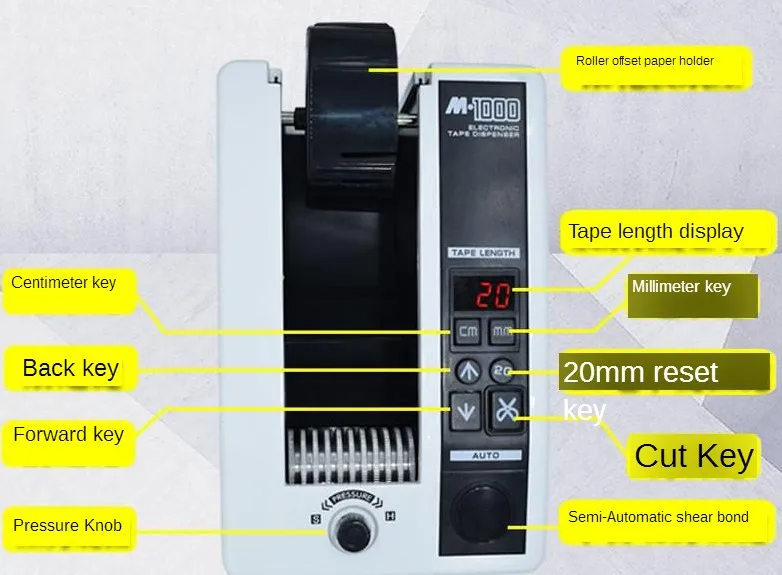 220 В Высокоточный M-1000S автоматический электронный пресс-подборщик для резки ленты ширина 7-50 мм станок для резки ленты