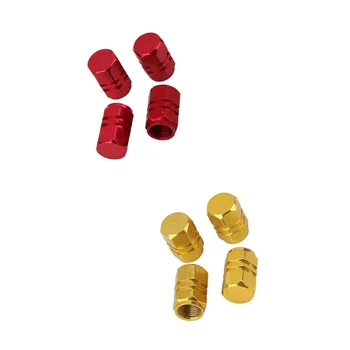 

8x Wheel Rims Air Valve Stem Caps For Car Truck Bike Tire -Red+Gold