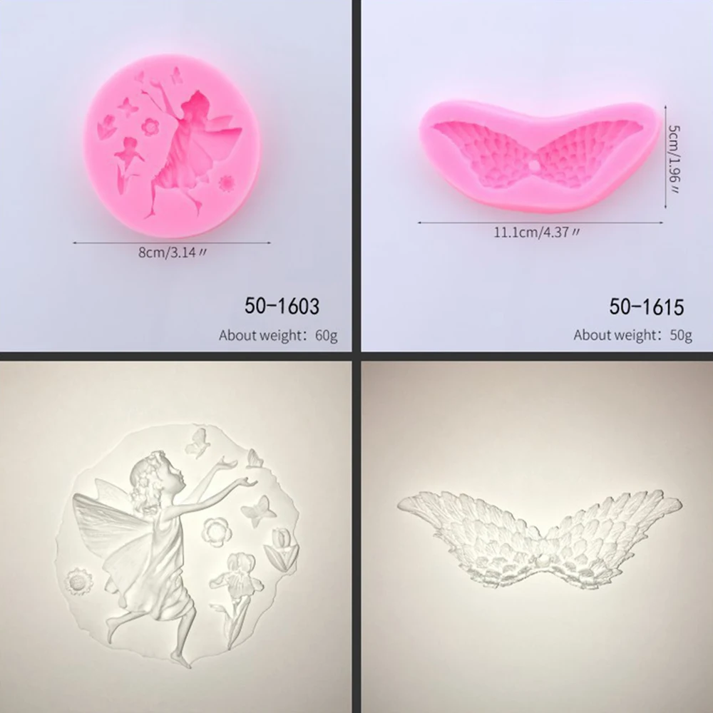 Angel Wings Silicone Molds Cupcake Topper Fondant Chocolate Candy Polymer Clay Soap Candle Mold DIY Party Cake Decorating Tools | Дом и сад