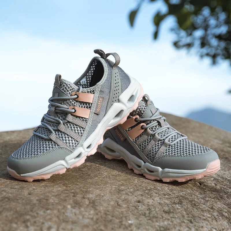 WOTTE Men Casual Shoes Fashion Full Mesh Breathable Mesh Shoes For