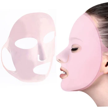

1/2/3/5Pcs Unisex Silicone Face Mask Sheet Mask Anti-off Mask Ear Fixed Prevent Essence Evaporating Reusable Firming Face Mask