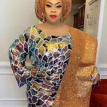 Популярная блестящая Кружевная Ткань 5 ярдов блестящая сетка тюль кружевная ткань с блестками для нигерийского свадебного платья XSNO111