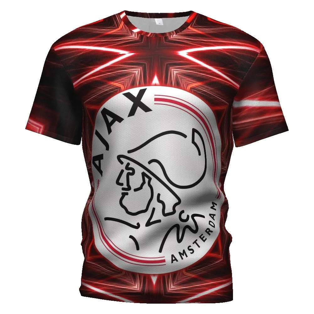 2019 летняя новая мужская футболка в стиле Харадзюку С 3d принтом Ajax с круглым