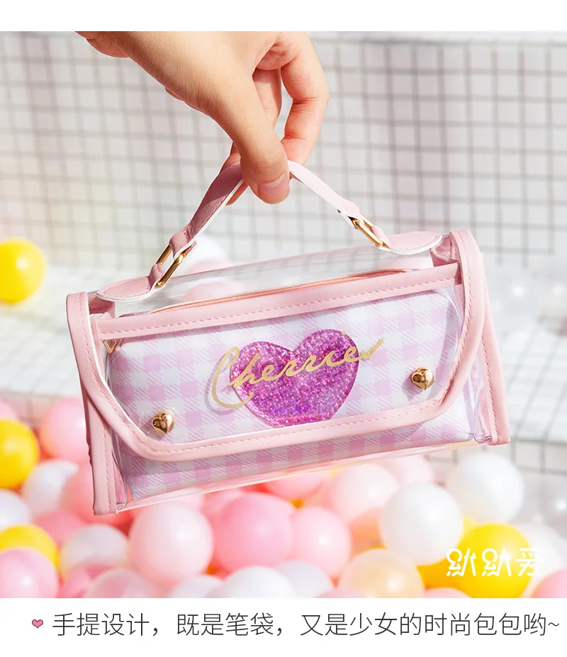 caneta bolsa kawaii papelaria lápis sacos