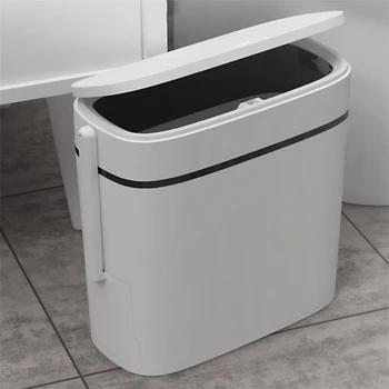 

Creative -Up Plastic Trash Can with Lid, with Lid Bathroom Kitchen Bedroom with Toilet Brush Sorting Rubbish Can