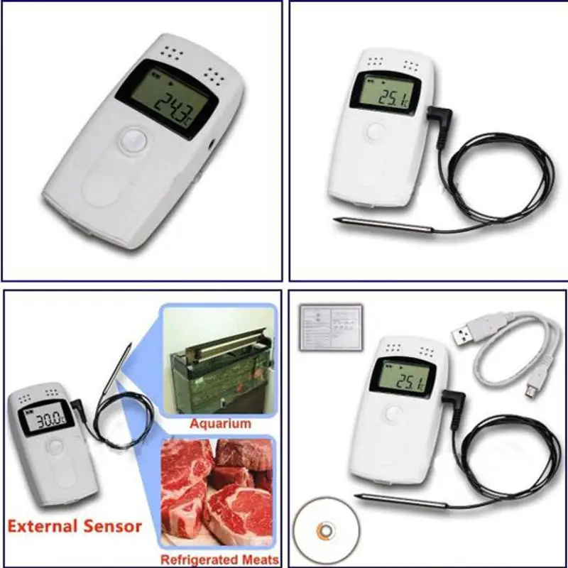 lcd цифровой регистратор температуры данных Регистратор данных-30~ 60 градусов USB Регистратор температуры с внешним датчиком