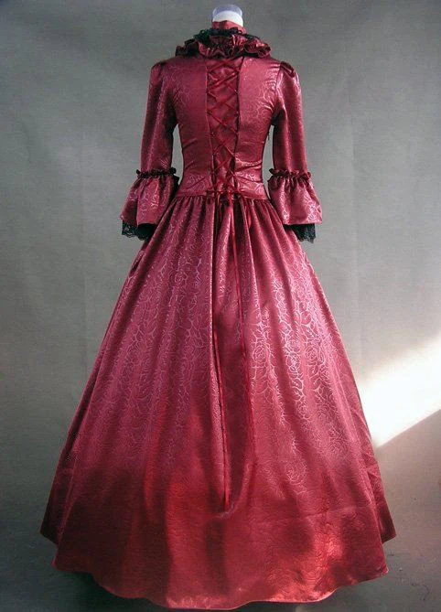 Gothic vintage sweet lolita dress palace lace flare sleeve dark grain long victorian dress kawaii girl gothic lolita op cosplay
