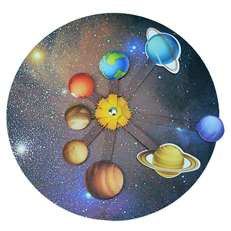 Diy kit de Tecnologia ciencia astronómica Sistema Solar ocho planetas montado giratorio fantacy vapor modelo juguete para los niños