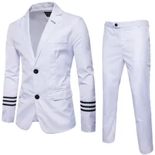 Autumn men's three-bar large size suit set two-button slim suit set mens suits blazers men blazer Autumn men's three-bar large size suit set two-button slim suit set mens suits blazers men blazer