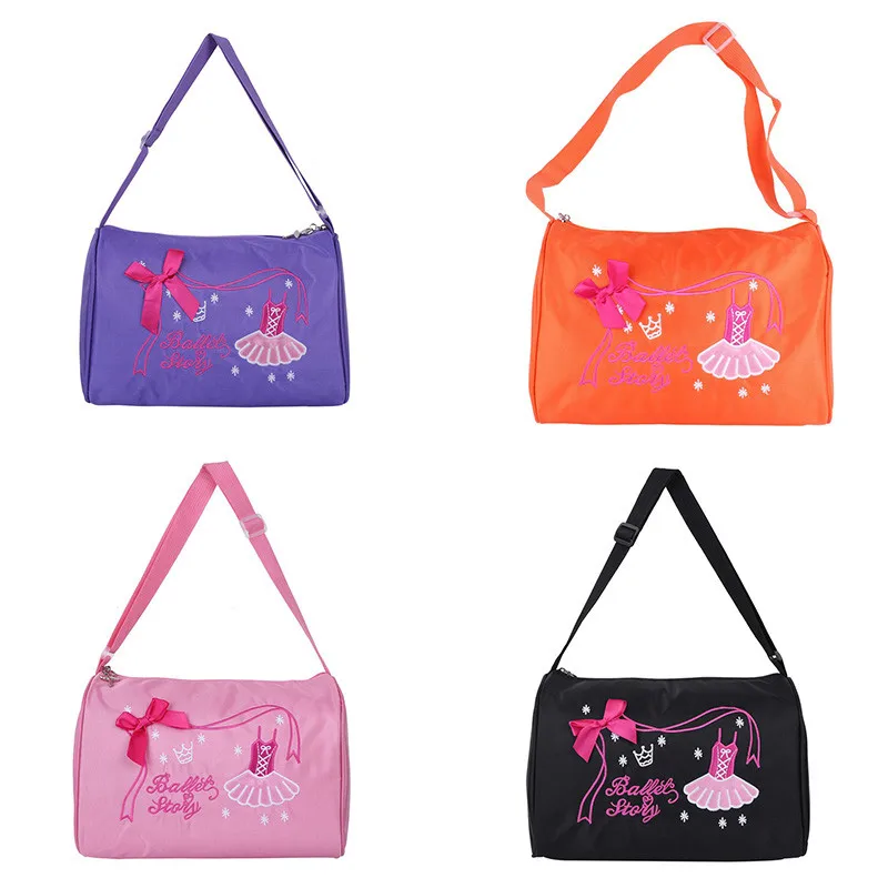 Модные детские сумки для балерины, балета, танцев для девочек, ручная сумка для школы, спортзала, спорта, танцев, сумка через плечо, спортивная сумка на молнии, 4 цвета