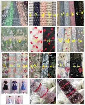

Dancing Skirt Diy Material Sun,Moon,Stars Pattern Cute Bright Candy Color Embroidery Yarn Fabric Sky chiffon Style Fabric