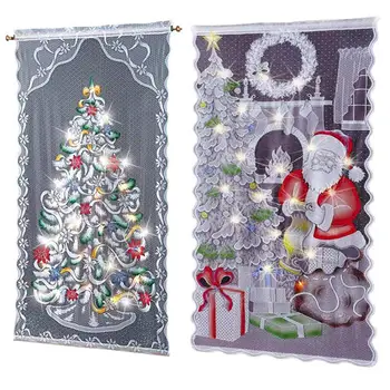 

2pcs Christmas Curtains Santa Clause Printing Reindeer Printed Curtains For Bedroom Living Room Kids Home Curtain 102 x213cm