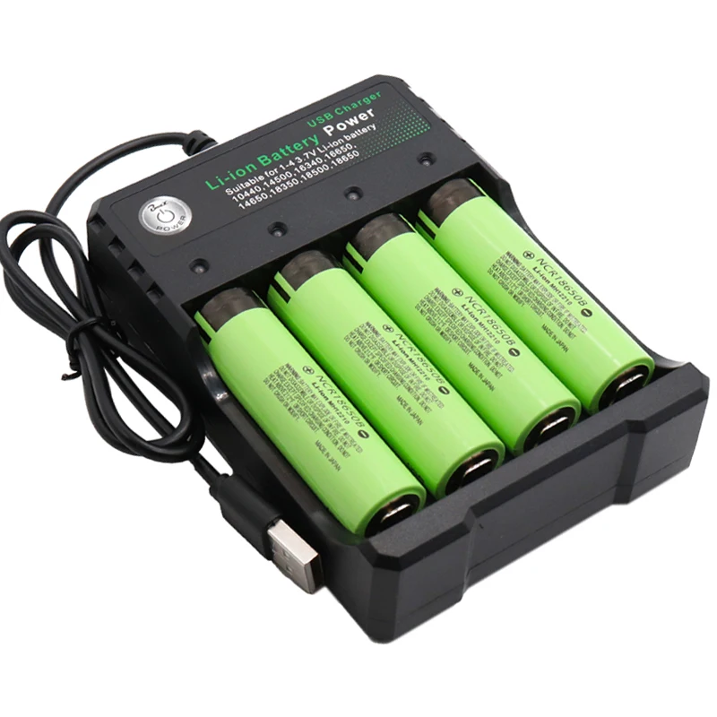 NCR18650B 3,7 v 3400 mah 18650 литиевая перезаряжаемая батарея фонарик батареи и USB зарядка