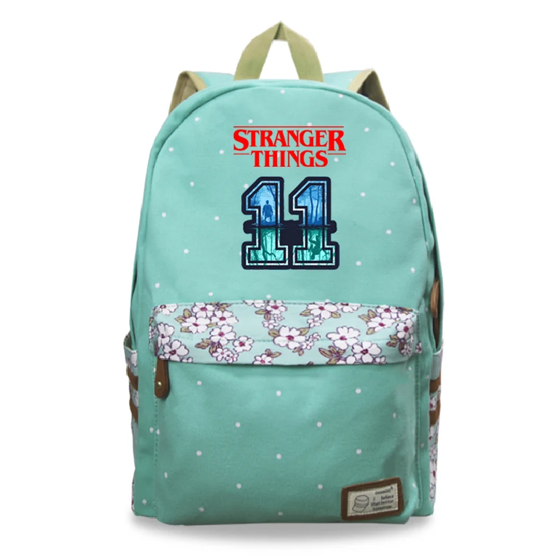 1 Рюкзак Mochila Stranger Things Femme 2d-принт Цветочный рюкзак для путешествий аниме школьные сумки для девочек-подростков - Цвет: 1