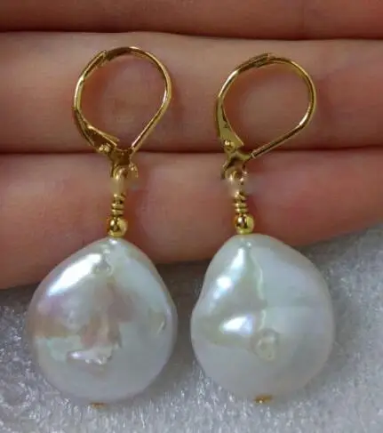 

TwoPin Beads earbob 14-15mm South Sea White серьги с барочным жемчугом Luxury