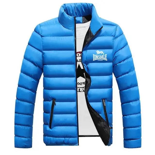Мужская повседневная одежда Lonsdale на молнии, модные жаккардовые толстовки с капюшоном, флисовая куртка Solomon, осенние толстовки, Осеннее зимнее пальто - Цвет: blue-  B