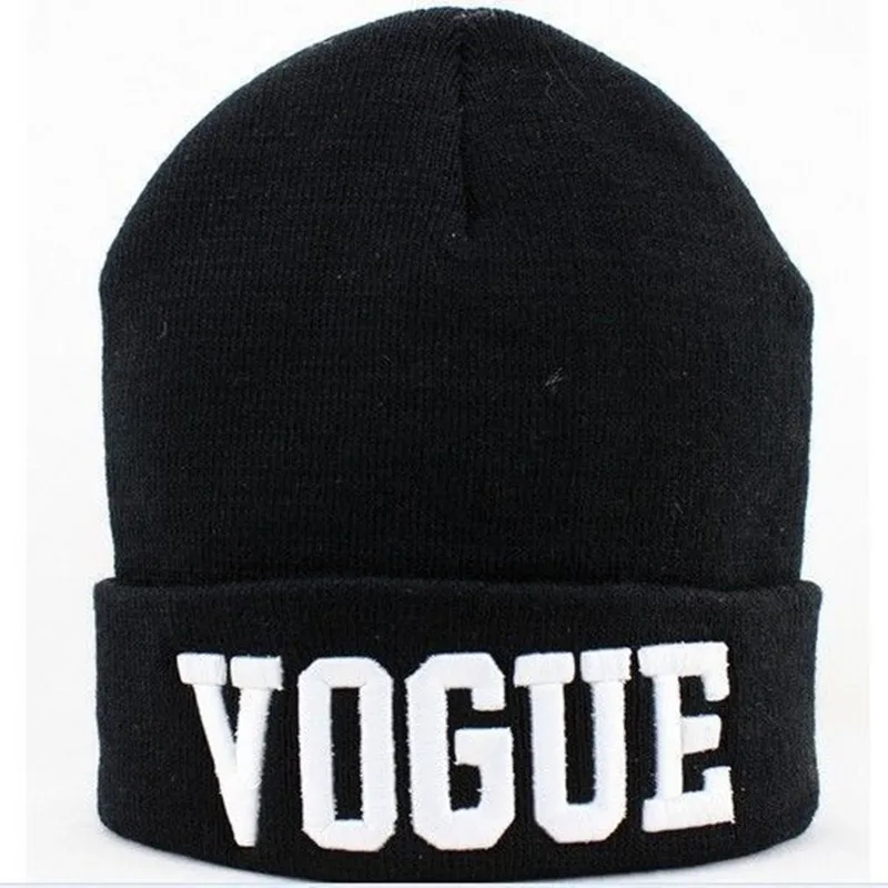 Лидер продаж, шапка VOGUE Beanie, популярный вязаный, шерстяной головной убор для мужчин и женщин, шапки осень/зима, теплые уличные хип-хоп шапки