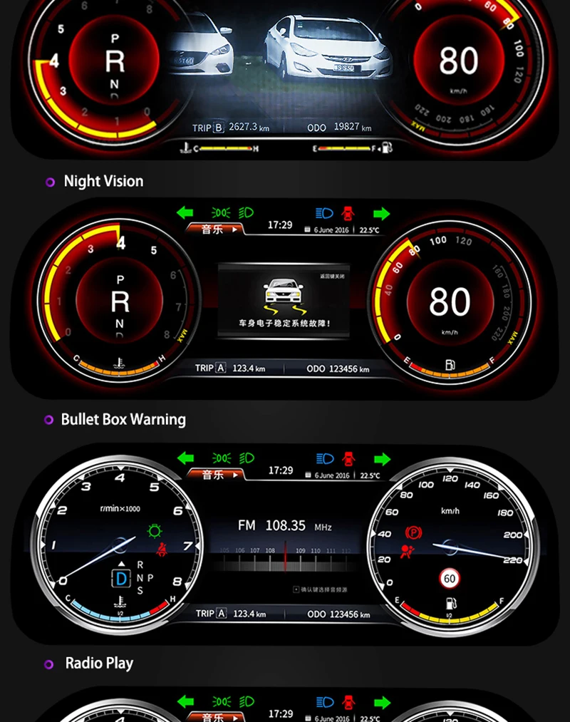 Liandlee Instrument Panel Replacement Dashboard Entertainment Android System for Toyota Land Cruiser 200 J200 LC200 Roraima 2016~2019