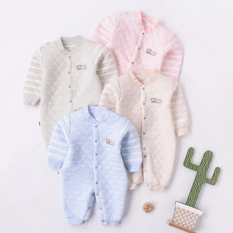 

2019 new Autumn Baby Pure Cotton Clothes Climb Unisex Keep Warm Animals Western Style Cartoon rompers toddler newborn pajamas