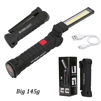 Светодиодный светильник-вспышка с ручкой cob, складной фонарь, ручной светильник-вспышка с нижним магнитом, встроенный аккумулятор, зарядка от USB - Испускаемый цвет: Big Size