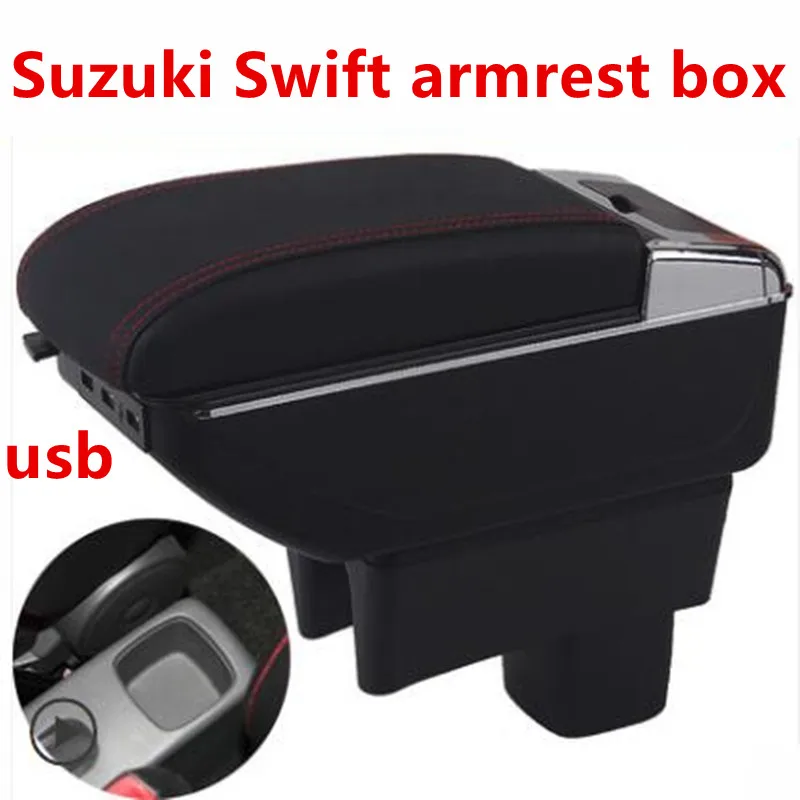 Для Suzuki Maruti DZire Swift подлокотник коробка центральный магазин содержимое коробка с подстаканником пепельница украшение с USB интерфейсом