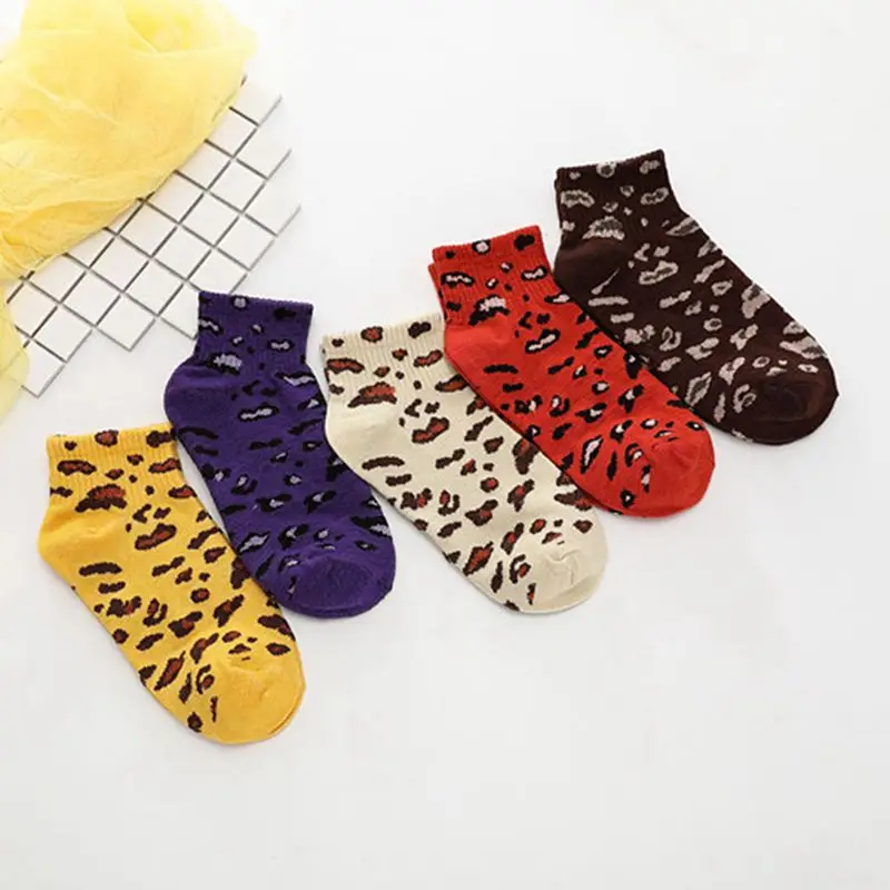 5 пар хлопковых носков с леопардовым принтом модные новые модные женские хлопковые носки весенне-осенний стиль