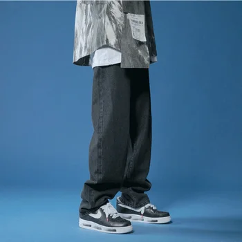 رجل جينز كبير الدينيم الجينز للمراهقين بنطلون للرجال جان السراويل الفضفاضة الرجال رجل الموضة الذكور ترينديول الشارع الشهير الرجال الكورية - Image 4