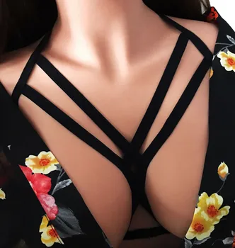 

Hot Sexy Women Harness Bra Fetish Chest Bondage Hollow Strappy Bra Cage Bralette Crop Bustier Tops Ropa interior Wd3